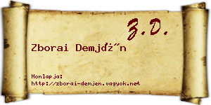 Zborai Demjén névjegykártya